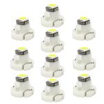 WLJH 10x White T3 Neo Wedge 3030 SMD Chipest 8mm Base Led Car Instrument Cluster Led Bulb Dashboard Gauge Bulb HVAC AC Heater Climate Controls Lamps Radio Switch Indication Interior Light Replacement