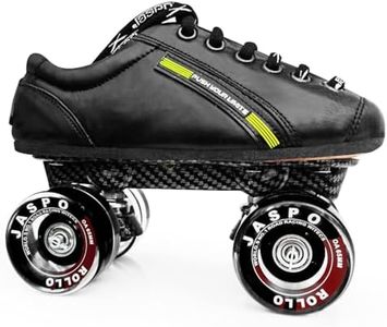 jaspo Unisex Pro Hyper Quad Outdoor Wheel Shoe Skates (7 Uk(Foot Length 26.5 Cms), Black)