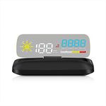 wiiyii Car HUD C5, Head-Up Display, OBDII & GPS Scanner, Vehicle Speed, Fuel Consumption, Clear Fault Code, Compatible with All Cars