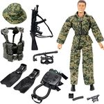 Click N' Play 12" Military Special Ops Action Figures - Navy Swat Team, Soldier Accessories & Army Toys - Click N Play Military Army Action Figures 12 inch