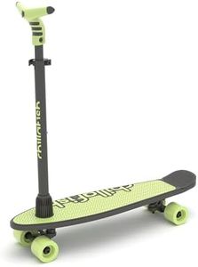 Chillafish Skatieskootie 2, Training Skateboard and Lean-to-Steer Scooter with Detachable Stability Handlebar, Pistachio