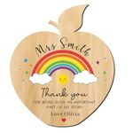 Personalised Teacher Gifts Thank You Gift Custom Wooden Fridge Magnets Gifts with Any Name Thank You Teacher Gifts Best Teacher Gifts for Women Men Tutor Teacher Assistant(Apple, Design 1)