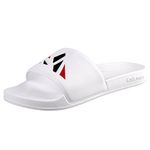 Knixmax Women Sliders Shower Gym Beach & Pool Shoes Open Toe Slide Sandals Summer Slippers Slip-on A White 5/6UK - 38/39EU