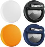 Air Tags-4 Pack Apple Kids Hidden Case, Airtag Tracker for Kids, AirTag Hidden Kids Holder with Invisible Pin, Anti Lost, for Kids, Elderly, Luggage, Clothing (Black Navyblue Orange White)