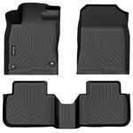 Findway F100 3D Car Floor Mat/Liner (TPE Rubber) Compatible with Honda Civic 2022-2024 with 2nd Row USB Ports(Sedan/Hatchback, All Weather, Laser Scanned, Great Coverage. for 1st & 2nd Row - Black