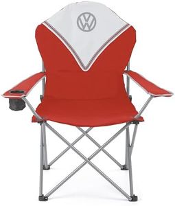 Board Masters Collection VW - Volkswagen Chaise de Camping Deluxe Pliante avec Sac de Transport dans Le Design T1 Combi 105 cm (Classic Combi/Rouge)