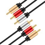 TanQY Audio Video RCA Cable 8M, 3 RCA Male to 3 RCA Male Stereo Audio Video RCA Cable Gold-Plated For Connecting Your VCR, DVD, HD-TV, And Other Home Theater Audio/Video Equipment (8M)