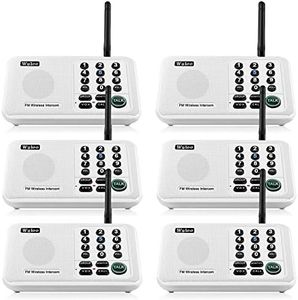 Wuloo Intercoms Wireless for Home 5280 Feet Range 10 Channel 3 Code, Wireless Intercom System for Home House Business Office, Room to Room Intercom, Home Communication System (6 Units Set, White)