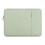 MOSISO Laptop Sleeve Bag Compatible with MacBook Air/Pro, 13-13.3 inch Notebook, Compatible with MacBook Pro 14 inch M3 M2 M1 Chip Pro Max 2024-2021, Polyester Vertical Case with Pocket, Sage Green