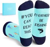 Zmart Funny Fly Fishing Gifts For Fisherman Men, Fishing Gifts Who Have Everything, Id Rater Be Fishing Socks Unique Fishing Socks Men