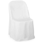 Lann's Linens - 10 Elegant Wedding/Party Folding Chair Covers - Polyester Cloth - White