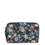 Vera Bradley Cotton Turnlock Wallet with RFID Protection, Fresh-Cut Floral Green, Fresh-Cut Floral Green