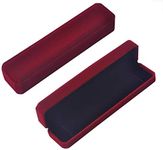 iSuperb Set of 2 Wine Red Velvet Necklace Chain Bracelet Display Case Storage Jewelry Gift Box 8.7x1.6x2inch