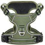 HEELE Dog Harness, Dog Harness for Small Medium Large Dogs No Pull Adjustable Padded Reflective Harness with Handle for Walking Training, Green, L