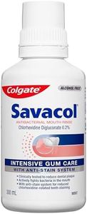 Colgate Savacol Antibacterial Anti-Stain Mouth Rinse, 300mL, Alcohol Free, Mint