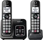 Panasonic Cordless Phone with Answering Machine, Advanced Call Block, Bilingual Caller ID and High-Contrast Display, Expandable System with 2 Handset Cordless Telephones - KX-TGD832M (Metallic Black)