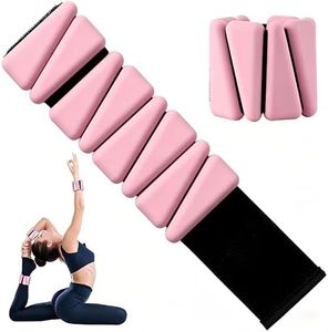 Adjustable Wrist Ankle Weights 2lb Set (1lb Each), Non-Slip Silicone Fitness Bands, 7.0-17.5 Inch Adjustable Hook-and-Loop Closure for Women Men, Ideal for Home Workouts, Pilates, Walking & Low-Impact Exercise