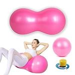 Peanut Balance Ball Small Exercise Ball Yoga Ball Set Suitable for Aerobic Gym Fitness Home Exercise for Back Pain Relief Childbirth Fitness Training 2Pcs (Pink)