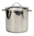 RSVP International TGP-16IN Stainless Steel Stock Pot, 16 Quart, Multi Color