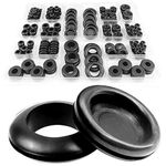 DSL Rubber Grommet Kit, 200pcs 18 Sizes Black Rubber Grommets for Holes Electrical Wire Gaskets Assortment for Cables, Wires, Hobs, Cars, Plugs, Electrical Conductor