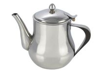 1.4 Litre Stainless Steel Tea Pot (48oz) – Polished, Drip-Free Spout, Dishwasher Safe, Hinged Lid – Perfect for Tea & Coffee, Serves 6