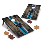 Wild Sports NFL Pro Football 2' x 3' MDF Wood Deluxe Cornhole Set, Comes with 8 Bean Bags - Perfect for Tailgate, Outdoor, Backyard, Carolina Panthers