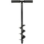 VIDETOL Fence Post Auger, 10X60cm Manual Auger Post Hole Digger with Non-Slip Handle, Adjustable Post Hole Auger for Gardening Planting, Bulb Planting, Umbrella Hole, Post Hole and Mixing Fertilizer