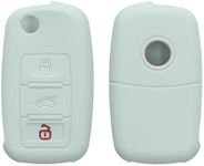 kwmobile Key Cover Compatible with VW Skoda SEAT 3 Button Car Key - Soft Silicone Car Key Fob Holder Protector Case - Cool Mint