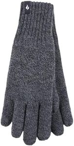 HEAT HOLDERS Plain Thermal Gloves - Men's Sizes | Warmth for a Cold Winter - Multiple Colours, S/M & L/XL (Charcoal, Small/Medium)