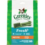 GREENIES Adult Dog Treats Fresh PETITE Natural Dental Care, (20 Treats) 12oz. Pack