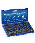 Orion Motor Tech Thread Repair Kit, 131pc SAE Helicoil Repair Kit with HSS Drill Bits Thread Inserts Taps Breakoff Installation Tools, Portable Rethreading Tool Kit in 1/4" 5/16" 3/8" 7/16" 1/2" Sizes