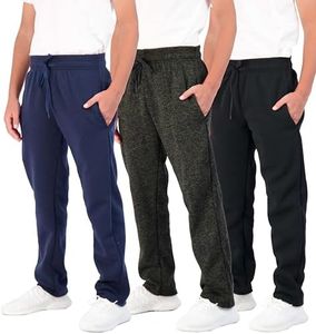 3 Pack Boys Girls Athletic Pants Sweatpants Active Kids Teen Open Bottom Fleece Youth Training Pajama Warm Performance Workout Activewear Winter Warm Sports Running Quick Dry Dri Fit- Set 7,S(6-7)