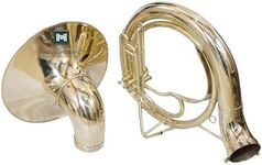 Indian Musical Instrument Chrome Finish 24" King Size Sousaphone Brass BB Big Bell Tuba With Mouth Piece and Carry Bag (Gold)