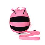 Bee Toddler Leash Backpack Kids Harness Backpack Safety Child Anti-Lost Leash Backpack Boys Girls Small Preschool (Rose Red)