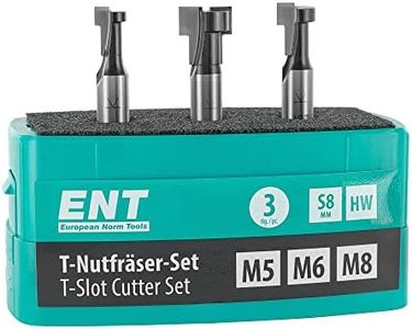 ENT 09003 3-tlg. HW T-Nutfräser-Set optimiert für M5 M6 und M8 Sechskantschrauben, HW, Schaft (S) 8 mm
