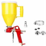 Yuecoom Drywall Texture Sprayer, Drywall Hopper Texture Spray Guns, 0.79 Gallon Air Texture Gun with 4/6/8mm Nozzles, 1/4in Air Hopper Wall Painting Sprayer for Stucco Mud, Knockdown, Popcorn Ceiling