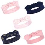 Yoga Sprout Baby Girls' Cotton Headbands, Navy Moroccan 5Pk, 0-24 Months