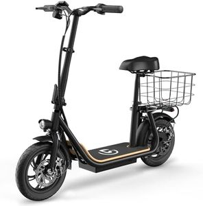 Electric Scooter for Adults, Foldable Commuter Scooter with Adjustable Seat, 500W Brushless Motor, 20MPH & 30 Miles Range, 12" Pneumatic Tire E-Mopeds with LCD Display & Carry Basket, 265lbs Max Load