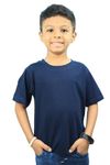 THETSHRT Kids T-Shirt Half Sleeve Round Neck Regular Fit Cotton T-Shirts for Boys Kids Navy Blue