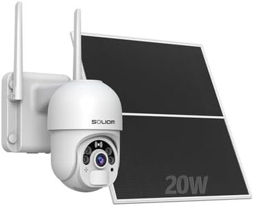 Solar Security Cameras Wireless Outdoor WiFi 2.4GHz [24/7 Record] with 20W Solar Panel, 20000mAh Battery,360°Pan Tilt, Spotlight Color Night Vision,2-Way Talk, Motion Detection,IP65 SL800-WIFI SOLIOM