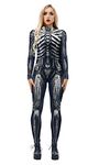 Honeystore Women's Skeleton or Xmas Catsuit Costume 3D Stretch Skinny Bodysuit BAX-102 M