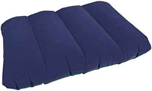 Milestone Camping 88070 Inflatable Pillow / Camping & Travel Pillow / Waterproof Flocked Surface / Easy Inflate & Deflate / Lightweight & Compact / 53cm x 26xcm Inflated Size,Blue