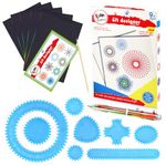 Spirograph,15pcs Spirograph Design Set,Kids Spirograph,Scratch Art Spirograph Set,Spiral Drawing Set,Spirograph Junior,Spiral Drawing Ruler,Geometric Drawing Ruler Spirograph Set for Kids Age 6 Adults