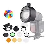 Godox Flash Diffuser AK-R1 & S-R1 Light Softbox Speedlite Flash Accessories Kit with Universal Mount Adapter for Canon, for Nikon, for Sony, for Godox Speedlight, and YONGNUO Speedlite w/Color Filters