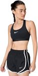 NIKE DX6821-010 W NK SWSH MED SPT Bra Sports Bra Women's Black/White Size XL