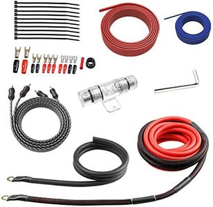 ROCKRIX Car Audio Cable Amp Wiring Kit - 20ft 4 Gauge Power Cable Amplifier Install Wiring Kit