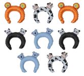 AMFIN (Pack of 8) Animal Shaped Head Hoops Foil Balloons for Jungle Theme Decoration - Multi