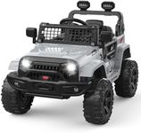 Ride on Truck Car 12V Kids Electric Vehicles with Remote Control Spring Suspension, LED Lights, Bluetooth, 2 Speeds