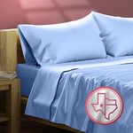 TEXAS LINEN CO. Egyptian Cotton Twin XL Sheet Set - 800 Thread Count 3 PC Deep Blue Egyptian Cotton Sheets for Twin XL Bed, Extra Long Staple Silky Soft Cooling Sheets, Luxury 16" Deep Pocket Sheets