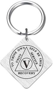 BAZLJY 5 Year Sobriety Gifts for Women Men - 5 Year Sober Keychain - 5 Year Chip Sober - 5th Sobriety